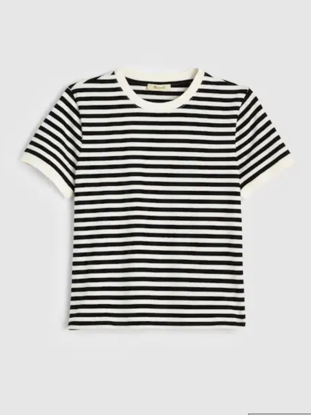 Madewell Black & White Striped Baby Tee